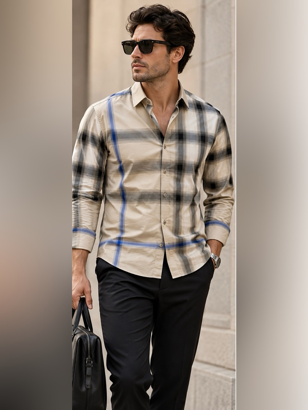 Burberry Lichen IP Check Long-Sleeve Shirt